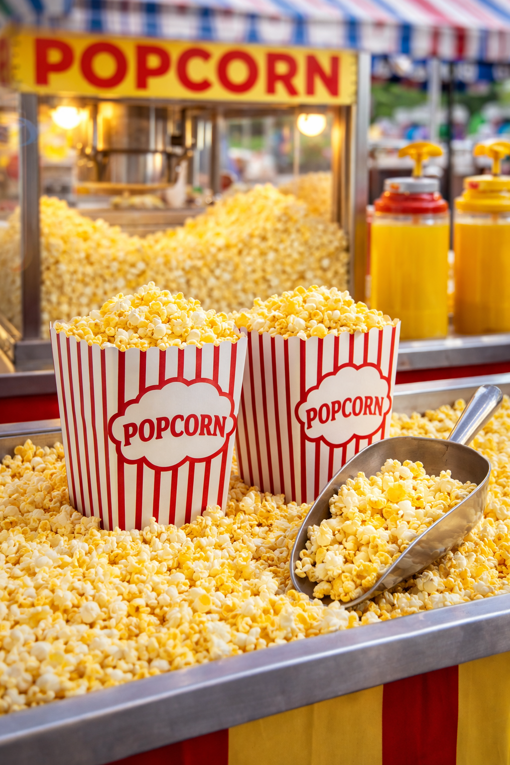 Popcorn concession stand for fairs and festivals